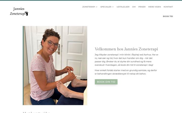 Screenshot of jannieszoneterapi.dk