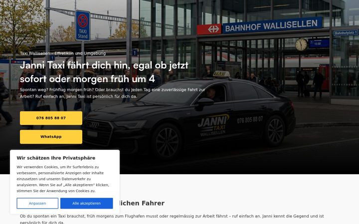 Screenshot of jannitaxi.ch