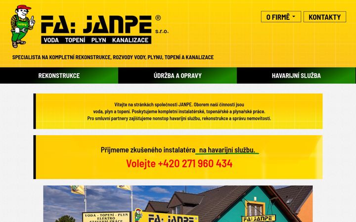 Screenshot of janpe.cz