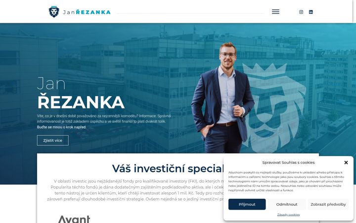 Screenshot of janrezanka.cz