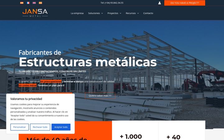 Screenshot of jansametal.com