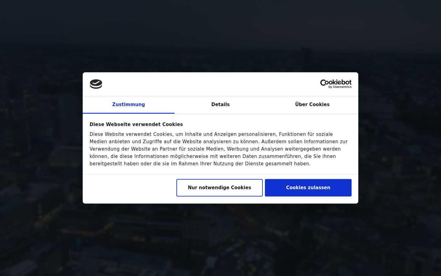 Screenshot of the consent banner shown before any interaction