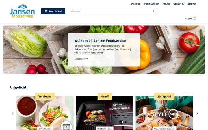 Captură de ecran a jansenfoodservice.nl