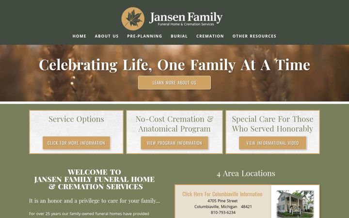 Screenshot of jansenfuneralhome.com