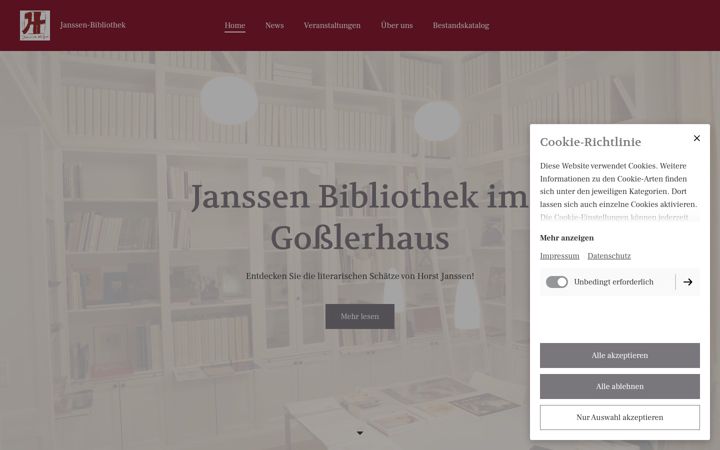 Screenshot of janssen-bibliothek.de