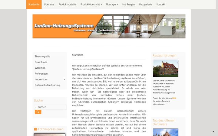 Screenshot of janssen-fussbodenheizung.de
