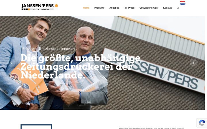 Screenshot of janssen-zeitungsdruck.de