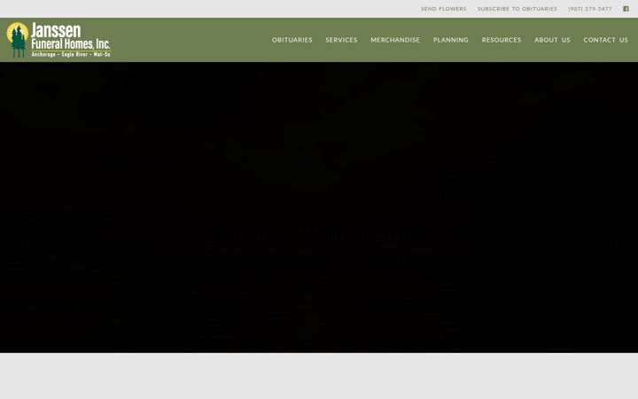 Screenshot of janssenfuneralhomes.com