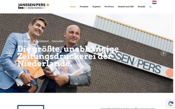 Screenshot of janssenpers-zeitungsdruck.de