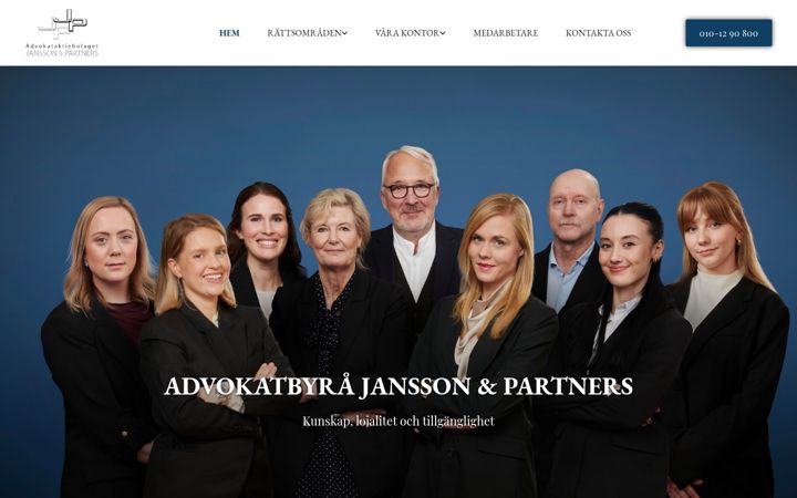 Screenshot of janssonpartners.se