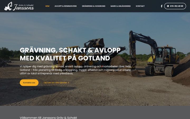 Screenshot of janssonsgrav.se