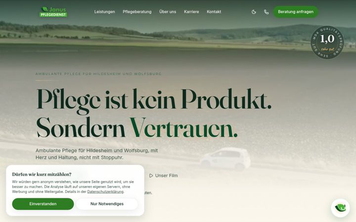 Screenshot of janus-pflege.de
