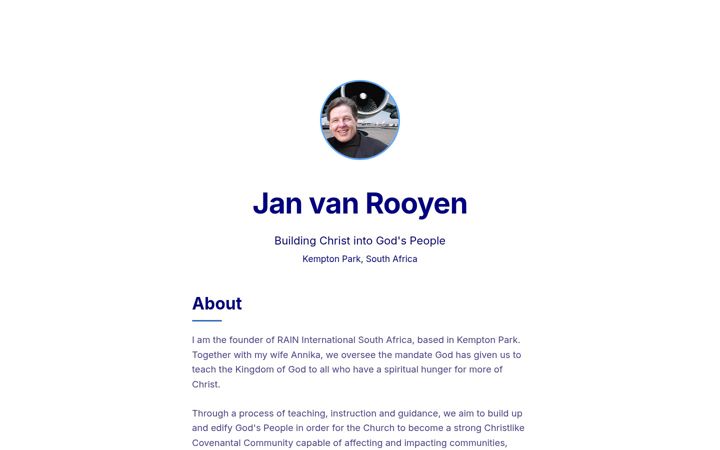 Screenshot of janvanrooyen.co.za