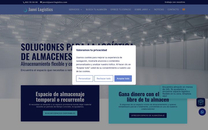 Screenshot of janvi-logistics.com