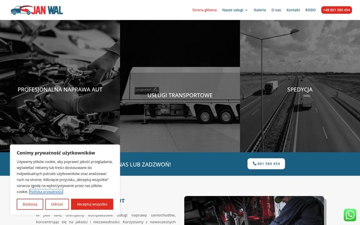 Screenshot of janwaltransport.pl