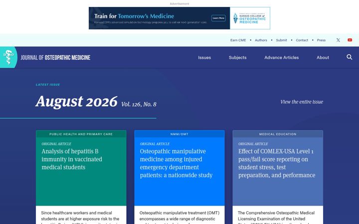Screenshot of jaoa.org