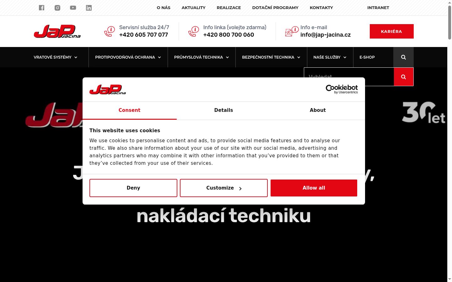 Snímek obrazovky baneru souhlasu zobrazeného před jakoukoli interakcí