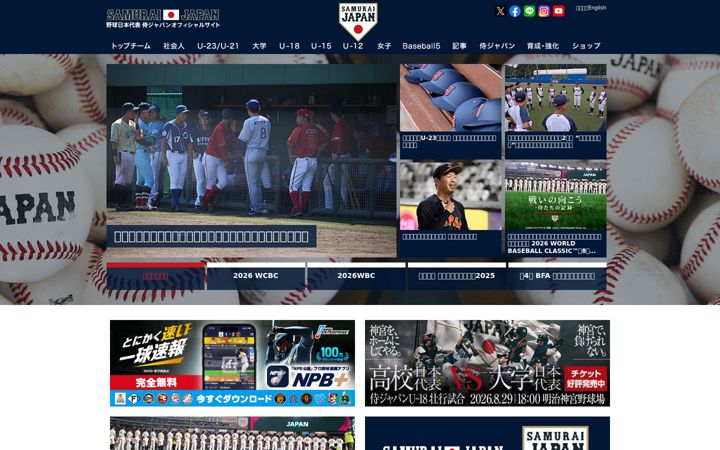 Capture d'écran de japan-baseball.jp