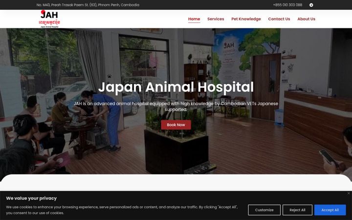 Screenshot of japananimalhospital.com