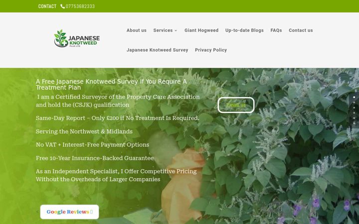 Screenshot of japaneseknotweedplus.co.uk
