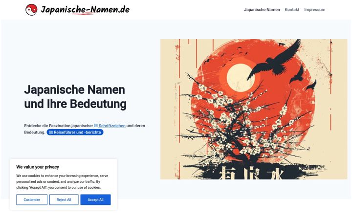 Screenshot of japanische-namen.de