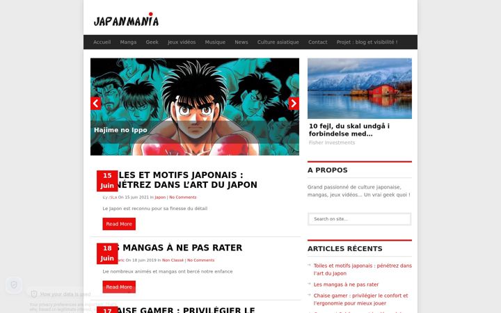 Screenshot of japanmania.fr