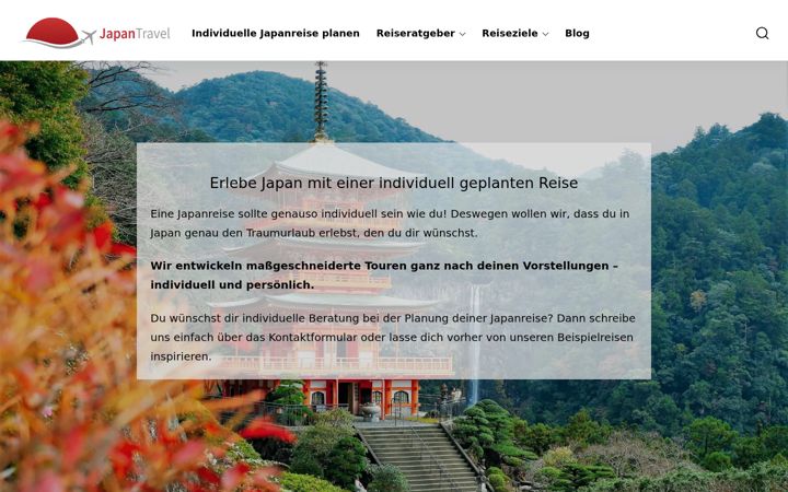 Screenshot of japantravel.de