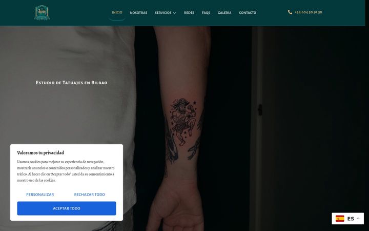 Screenshot of japatattoo.com