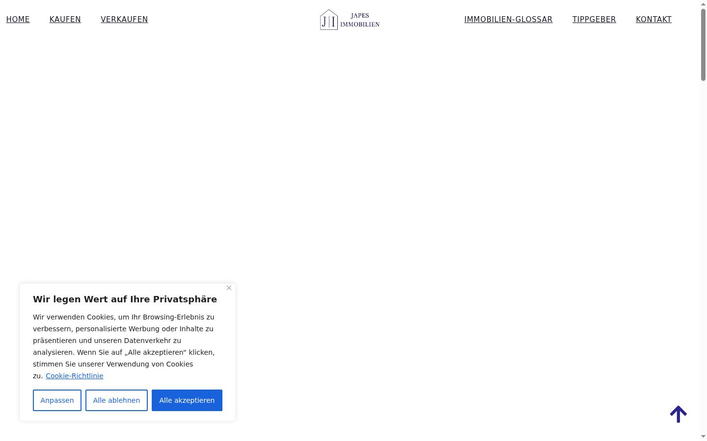 Captura de pantalla del banner de consentimiento mostrado antes de cualquier interacción