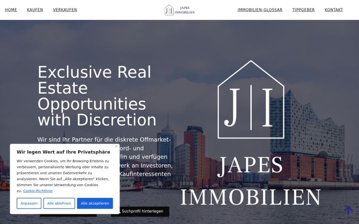 Screenshot of japesimmobilien.de