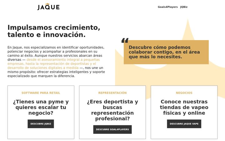 Screenshot of jaqueasesores.com