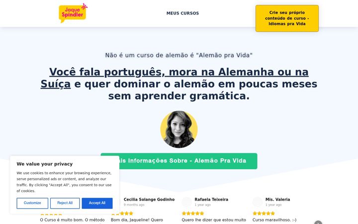 Screenshot of jaquelinespindler.com