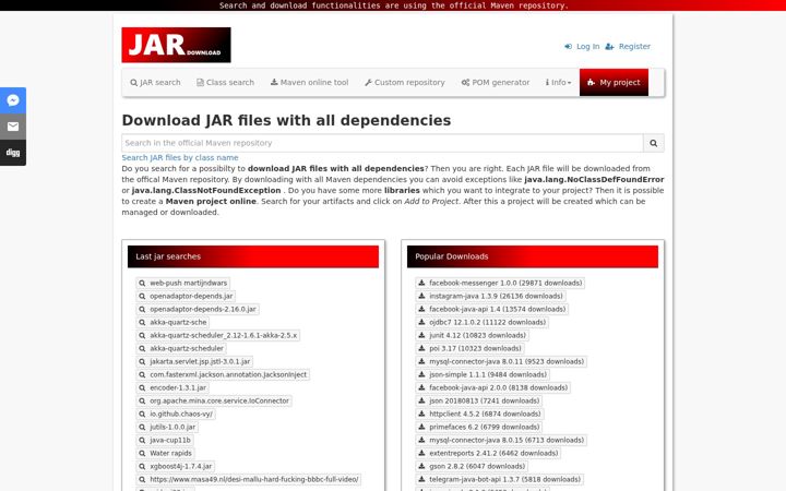 Screenshot of jar-download.com