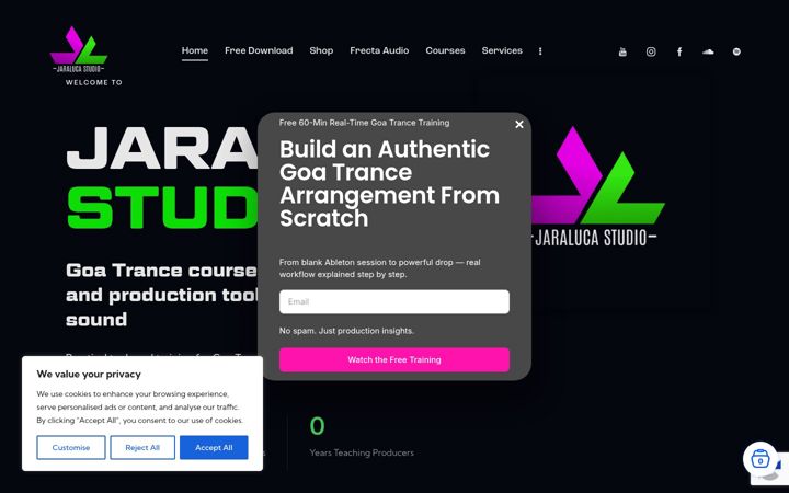 Screenshot of jaralucastudio.com