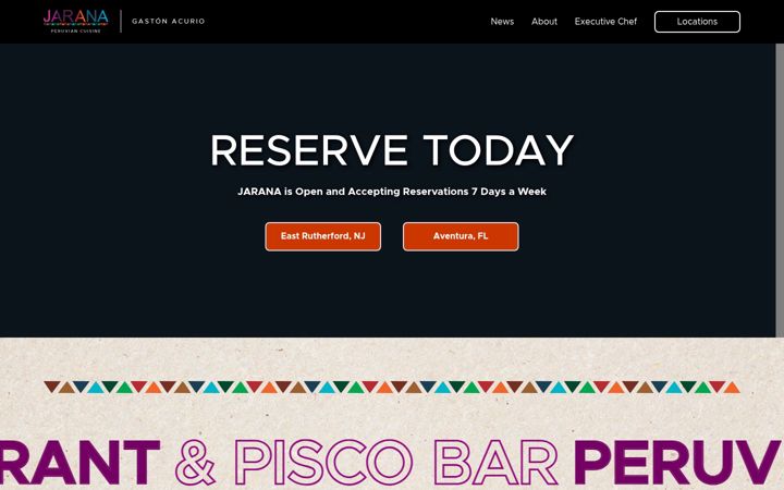 Screenshot stránky jaranarestaurant.com