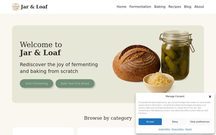 Screenshot of jarandloaf.net