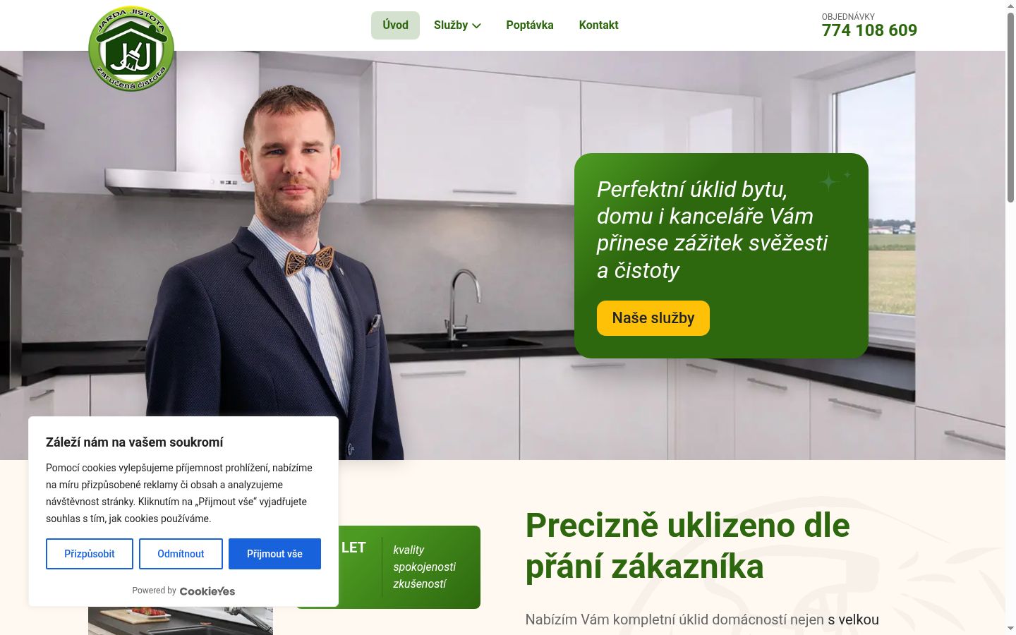 Snímek obrazovky baneru souhlasu zobrazeného před jakoukoli interakcí