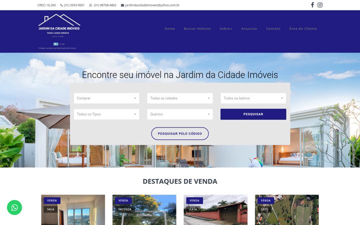 Screenshot of jardimdacidadeimoveis.com.br