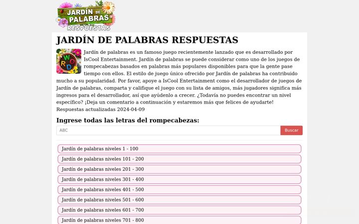 Screenshot of jardindepalabras.info
