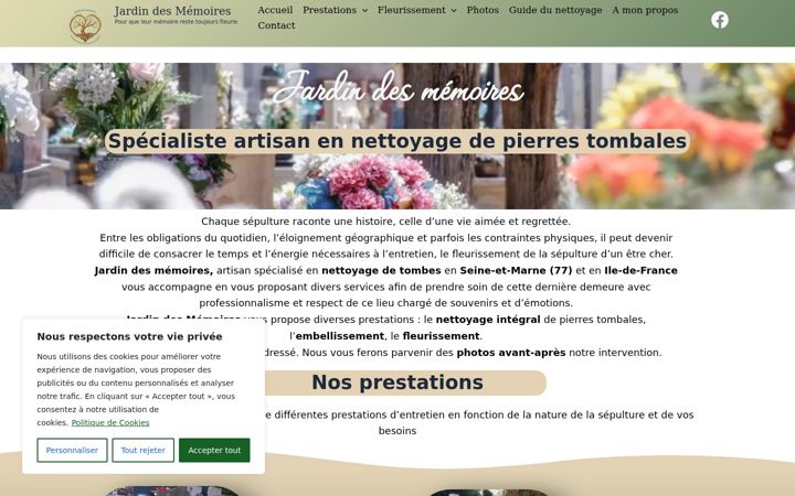 Screenshot of jardindesmemoires.fr