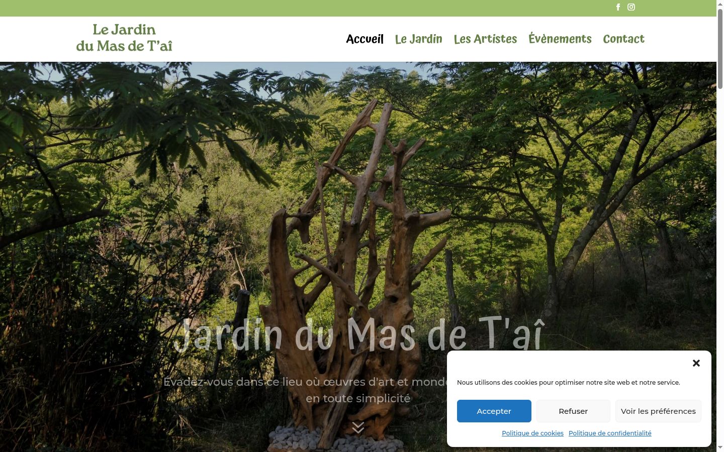 Captura de ecrã do banner de consentimento apresentado antes de qualquer interação