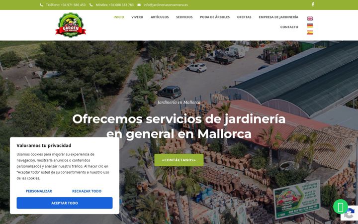 Screenshot of jardineriasonservera.es