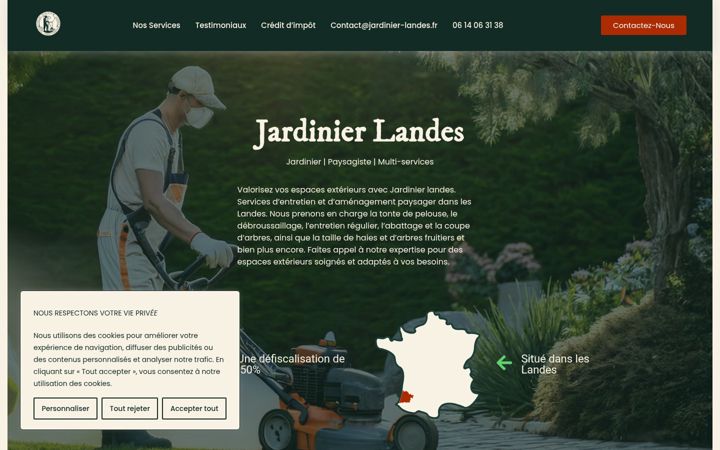 Screenshot of jardinier-landes.fr