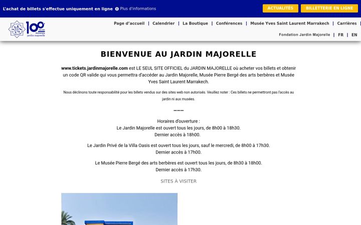Screenshot of jardinmajorelle.com