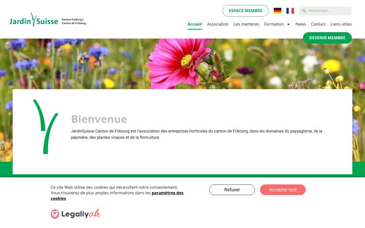 Screenshot of jardinsuisse-fribourg.ch