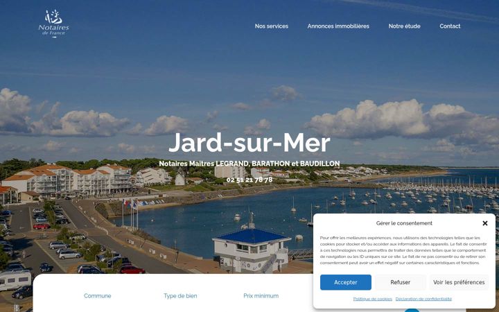 Screenshot of jardnotaire.com