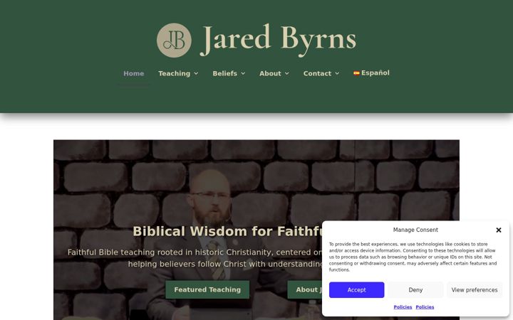 Screenshot of jaredbyrns.com