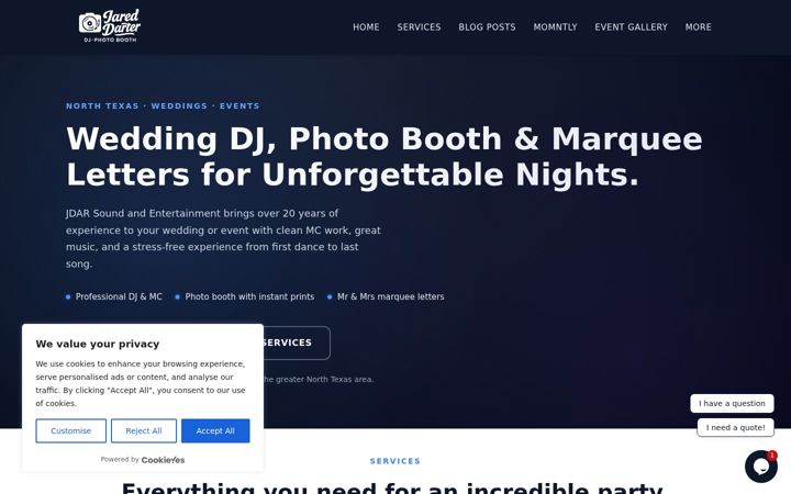 Screenshot of jareddarter.com