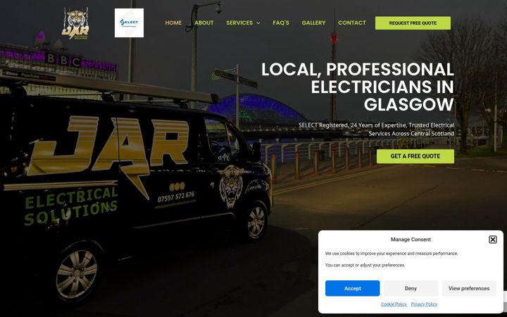 Screenshot of jarelectricalsolutions.com