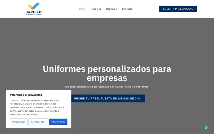 Screenshot of jarillouniformes.es